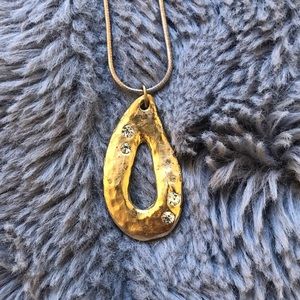 Gold Bejeweled Abstract Necklace